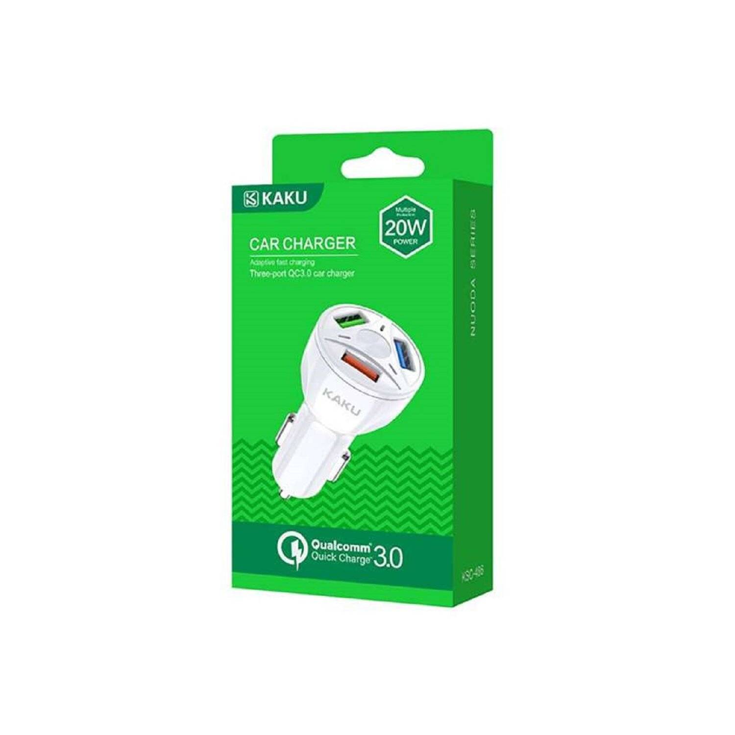 Kaku KSC-486 20W Autoladegerät KFZ-Ladegerät 4.8A 3x USB Quick Charge 3.0 Weiß