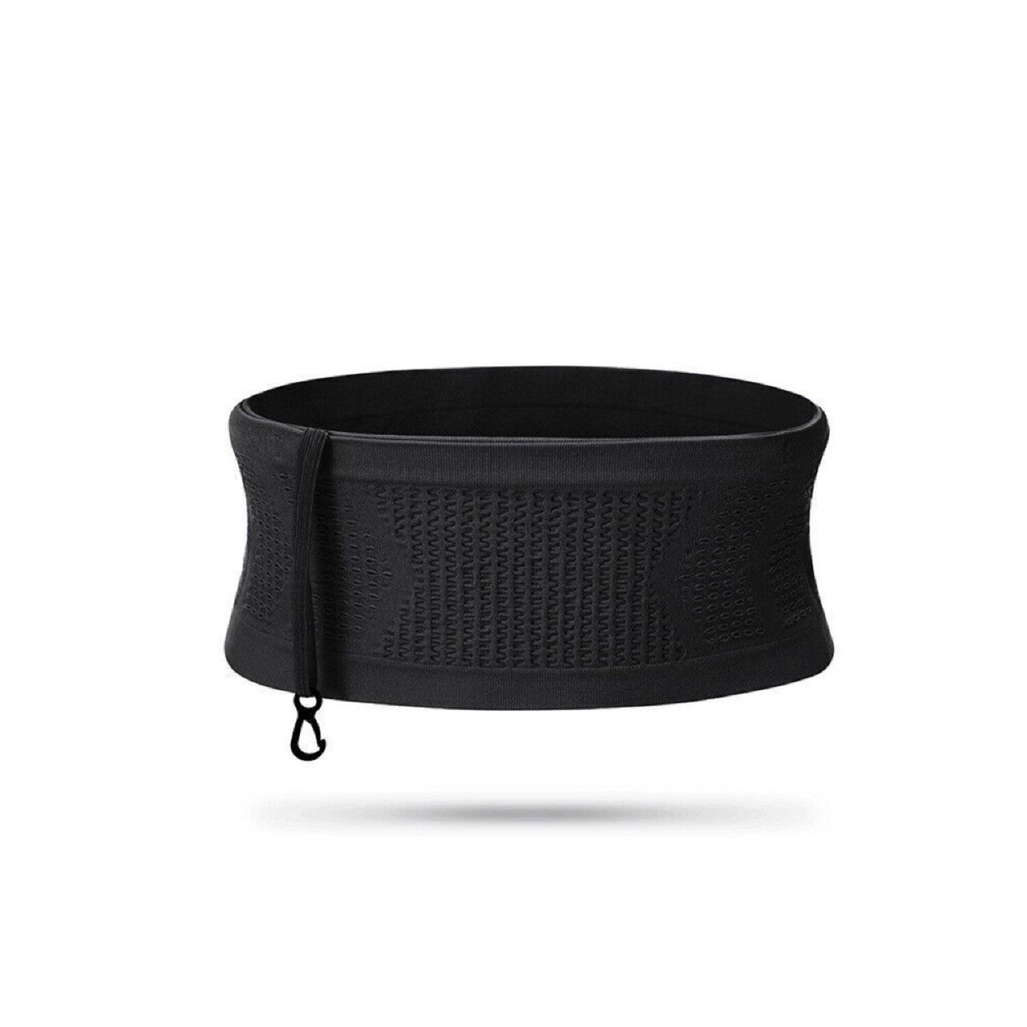 Elastisches Laufband mit innovatives Design und 360-Grad-Öffnung, Nylon Huftgürtel S Schwarz