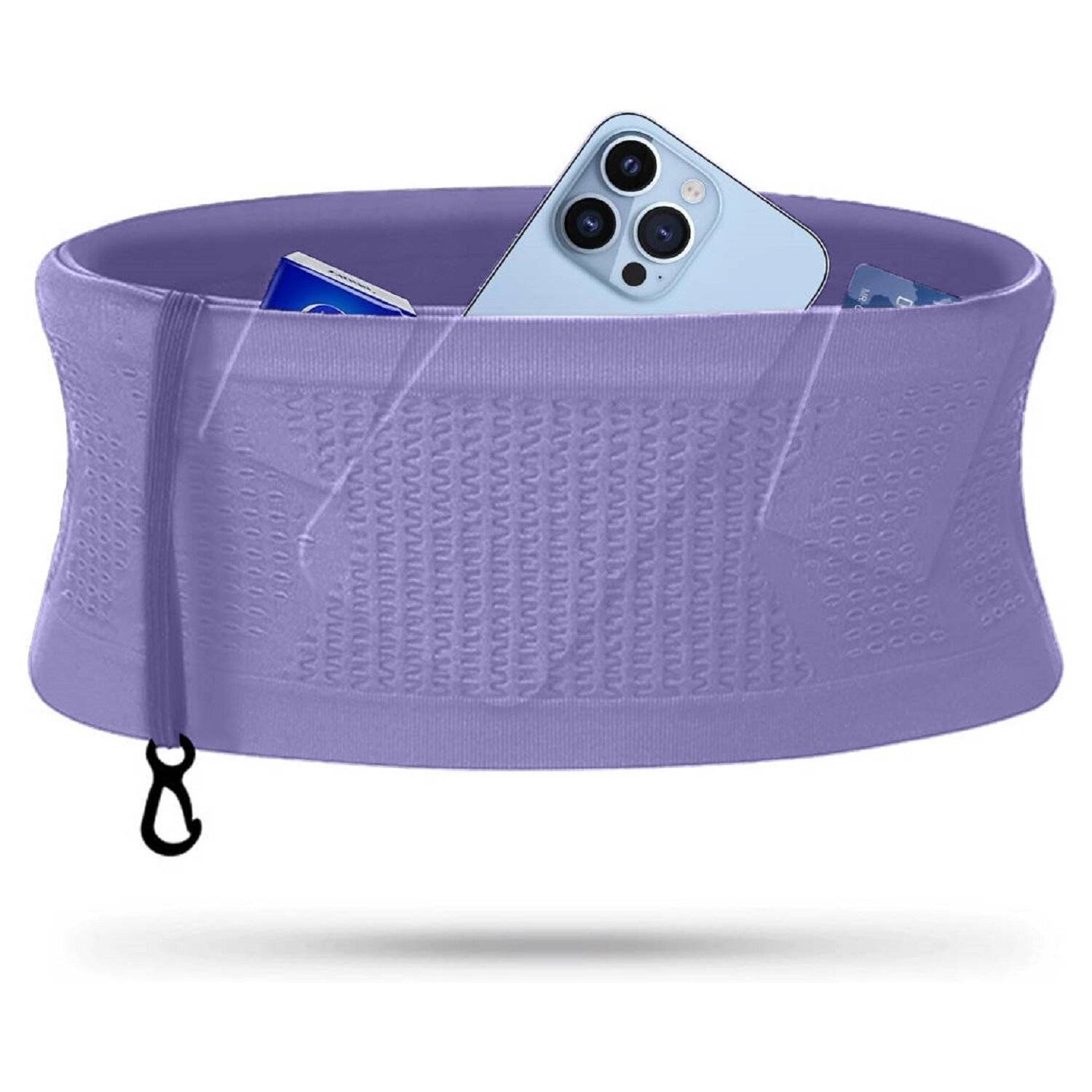 Elastisches Laufband mit innovatives Design und 360-Grad-Öffnung, Nylon Huftgürtel S Lila