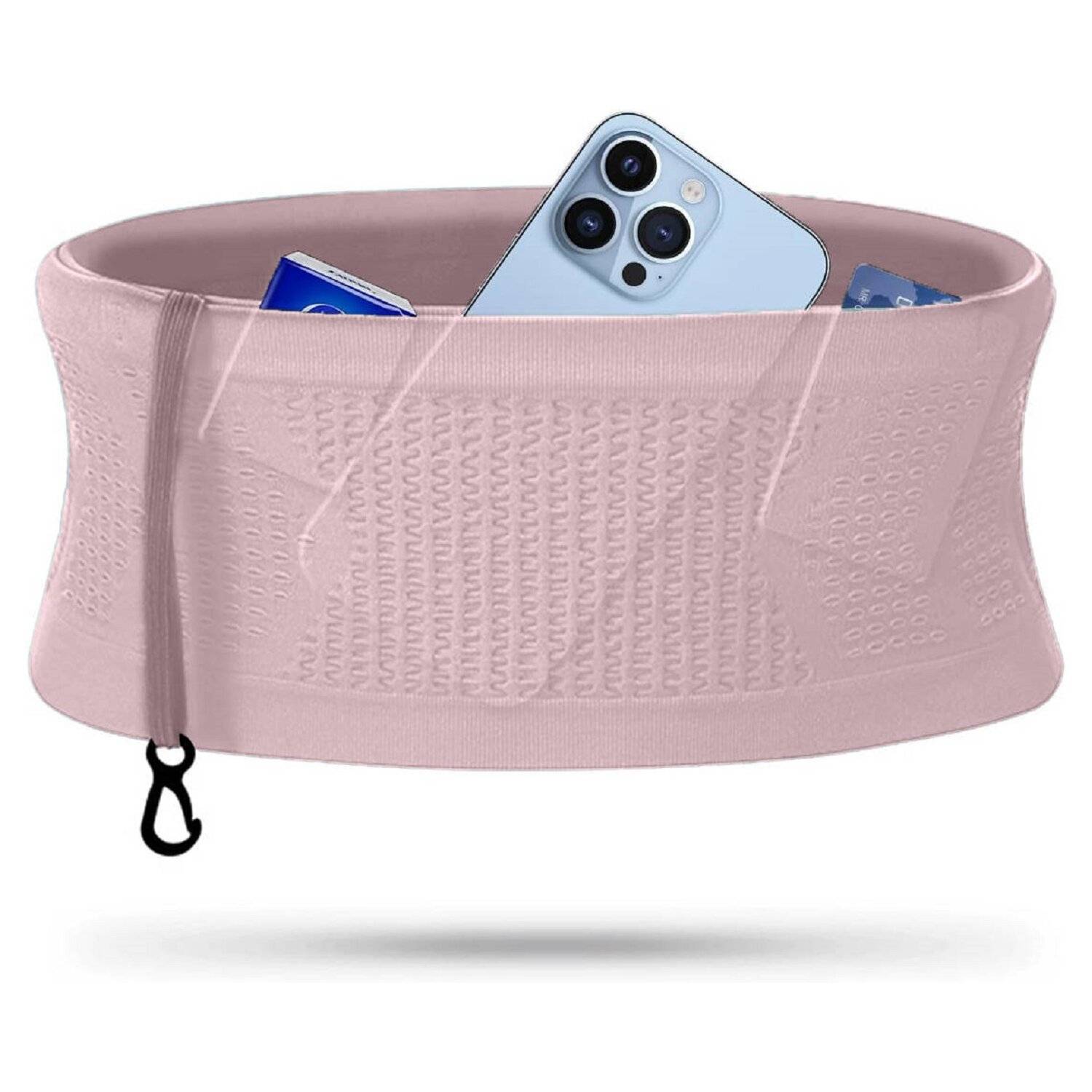Elastisches Laufband mit innovatives Design und 360-Grad-Öffnung, Nylon Huftgürtel S Rosa