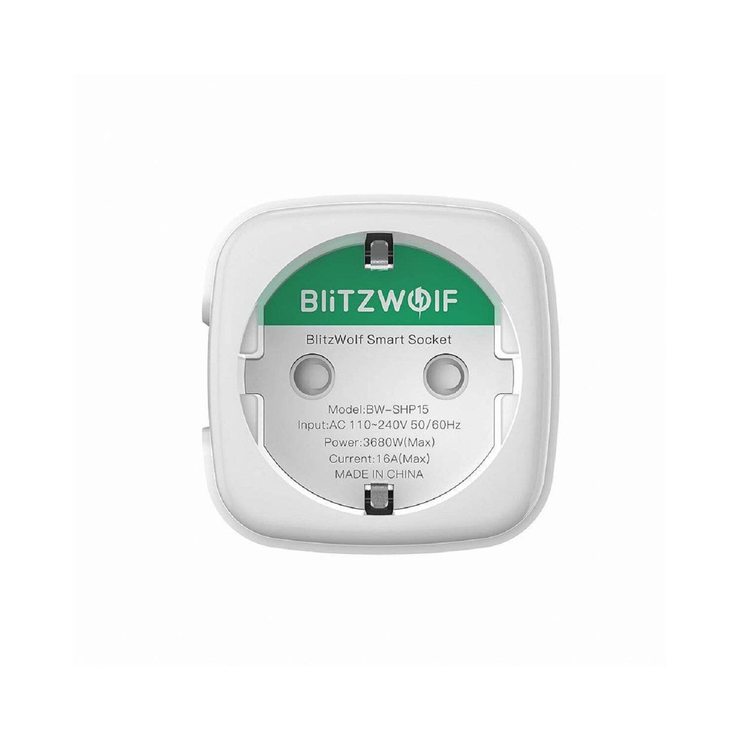 Blitzwolf BW-SHP15, ZigBee-Steckdose, 3680W Intelligente Steckdose App- oder Sprachsteuerung Weiß