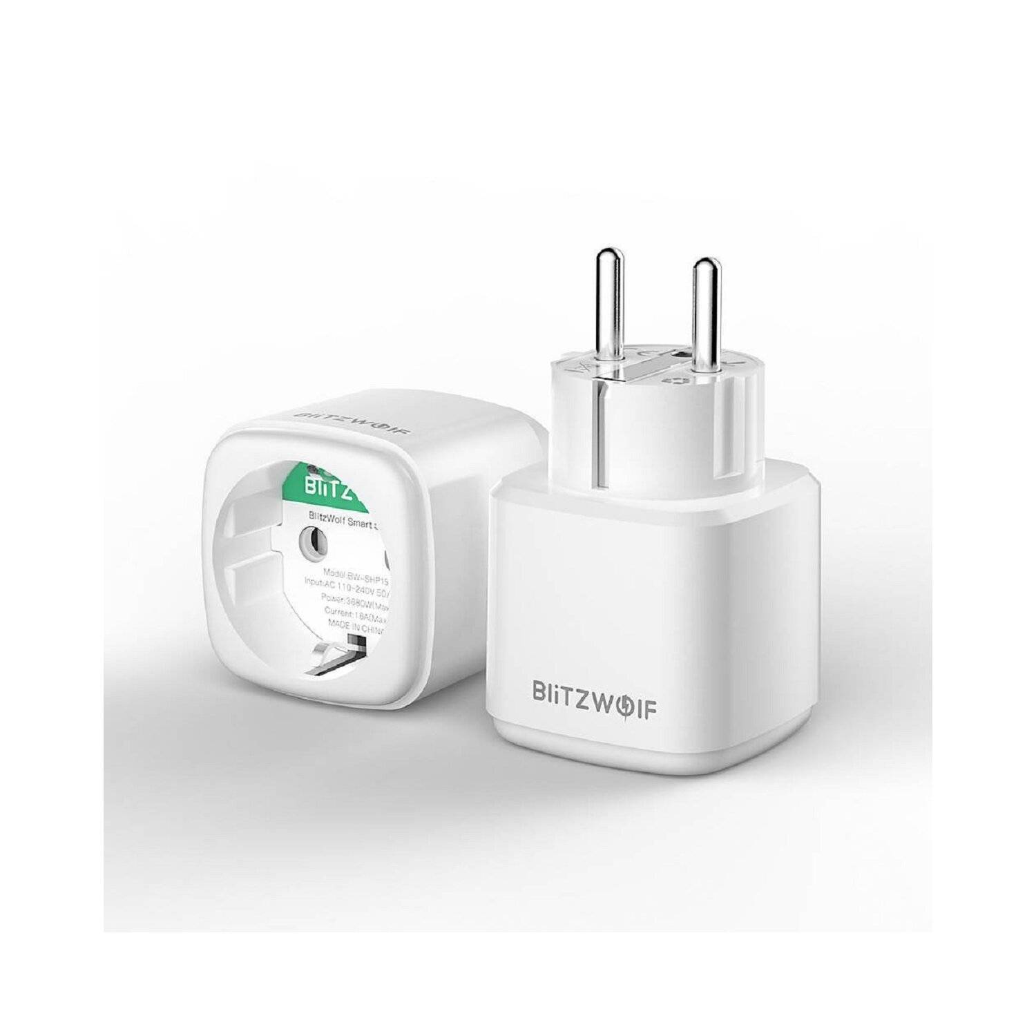 Blitzwolf BW-SHP15, ZigBee-Steckdose, 3680W Intelligente Steckdose App- oder Sprachsteuerung Weiß