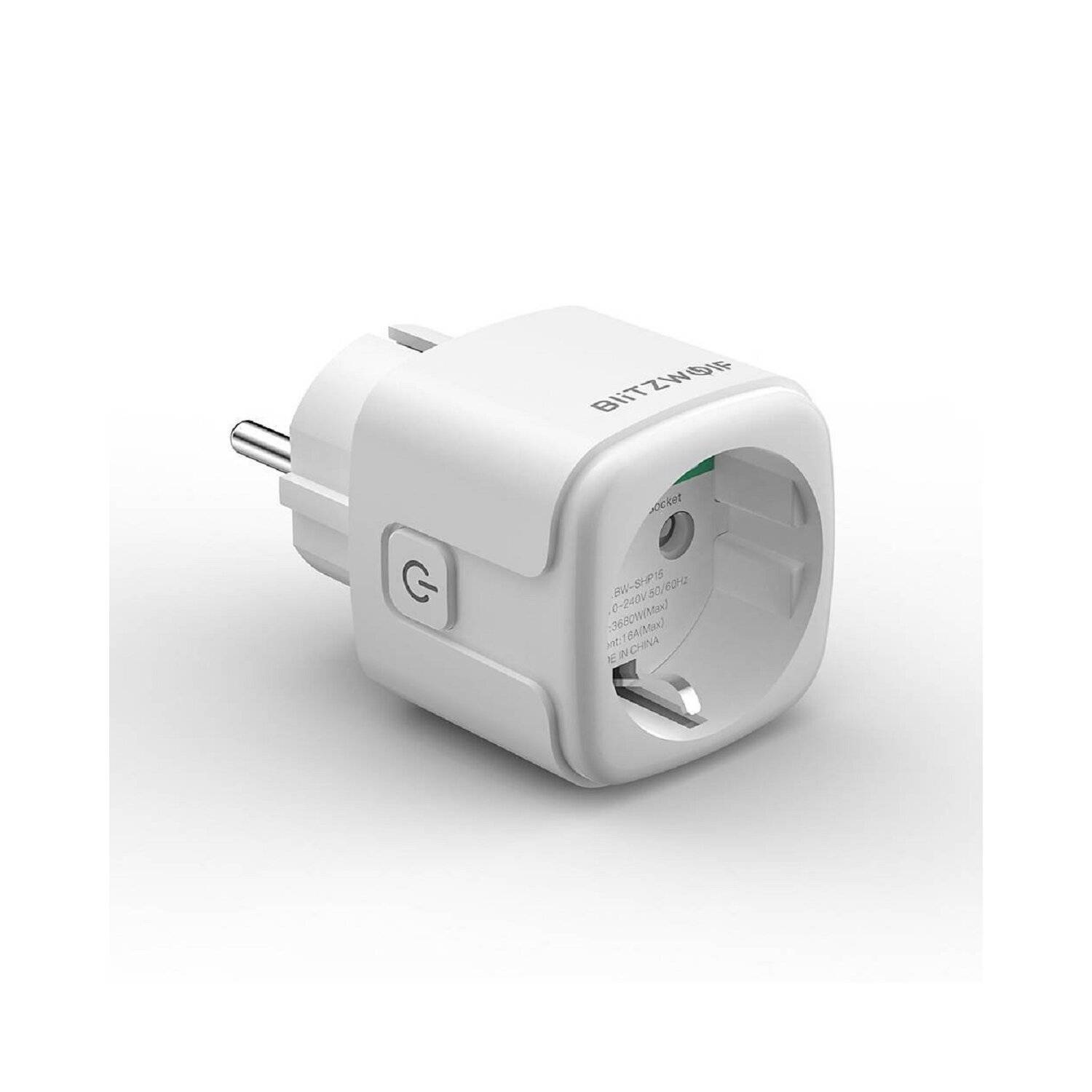 Blitzwolf BW-SHP15, ZigBee-Steckdose, 3680W Intelligente Steckdose App- oder Sprachsteuerung Weiß