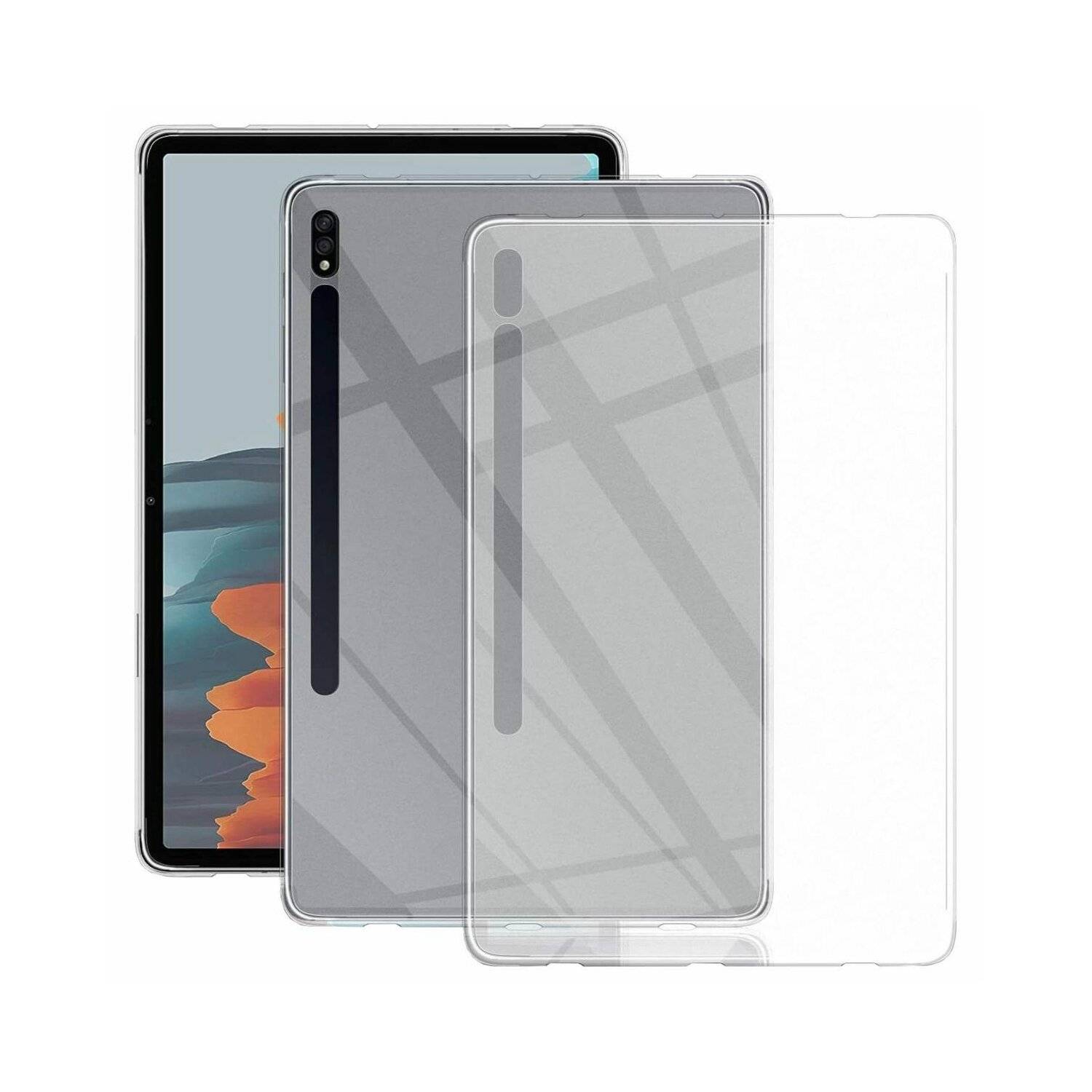 Slim Case Cover kompatibel mit Samsung Galaxy Tab S9 Ultra / S8 Ultra Flexible Silikonhülle Transparent