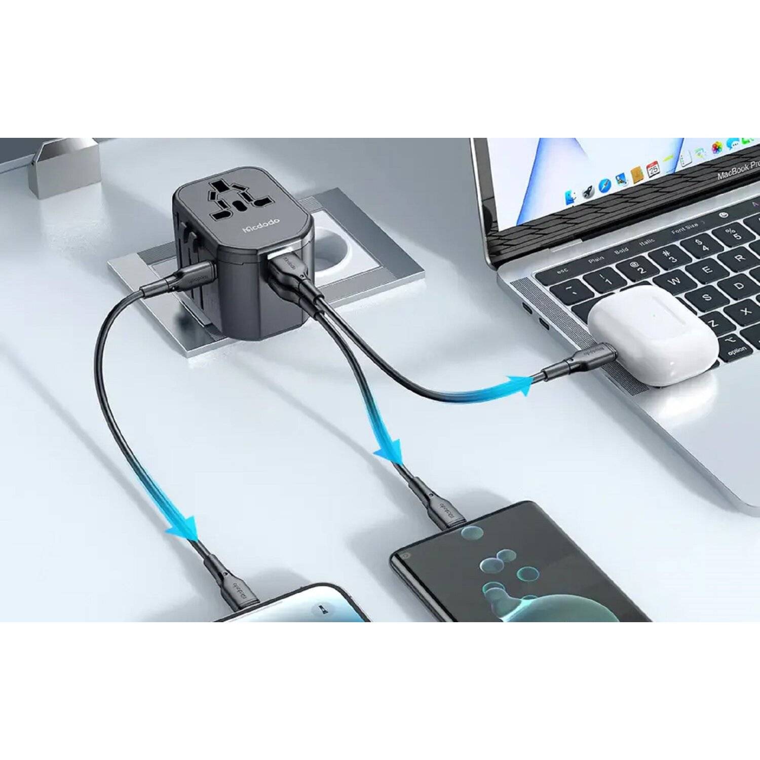 Universal-Wandladegerät Mcdodo EU/US/AU/UK CP-3471, PD 20W (schwarz)