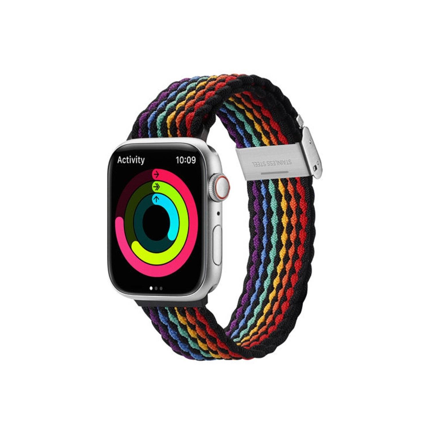 Dux Ducis Strap (Mixture II Version) Armband für Apple Watch Ultra, SE, 8, 7, 6, 5, 4 Bunte Streifen dunkel 42/44/45 mm