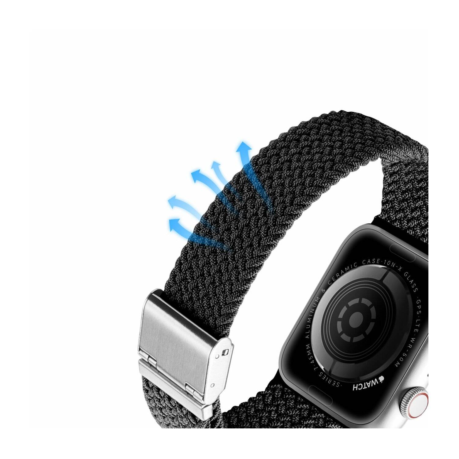 Dux Ducis Strap (Mixture II Version) Armband für Apple Watch Ultra, SE, 8, 7, 6, 5, 4, 3, 2, 1 Schwarz 42/44/45 mm