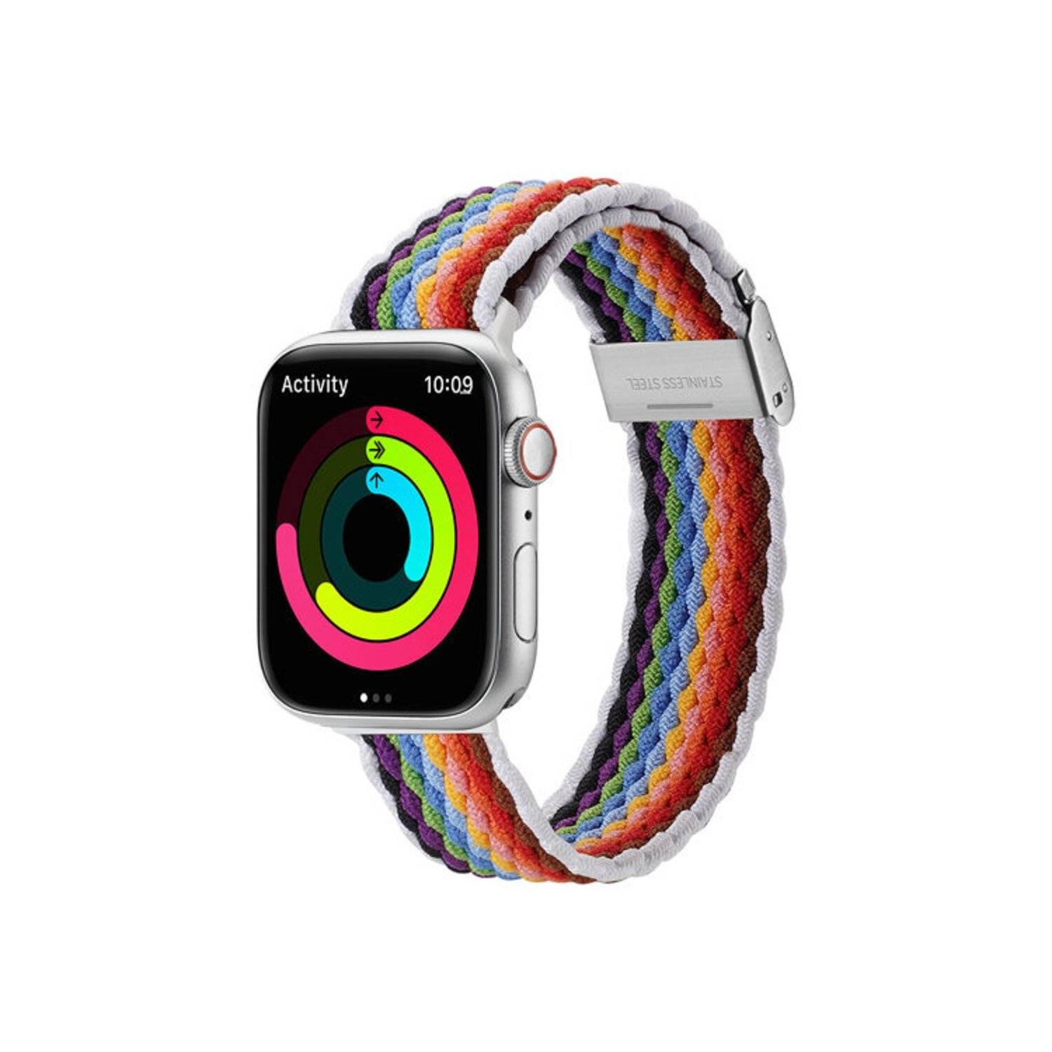 Dux Ducis Strap (Mixture II Version) Armband für Apple Watch Ultra, SE, 8, 7, 6, 5, 4, 3 Bunte Streifen hell 42/44/45 mm