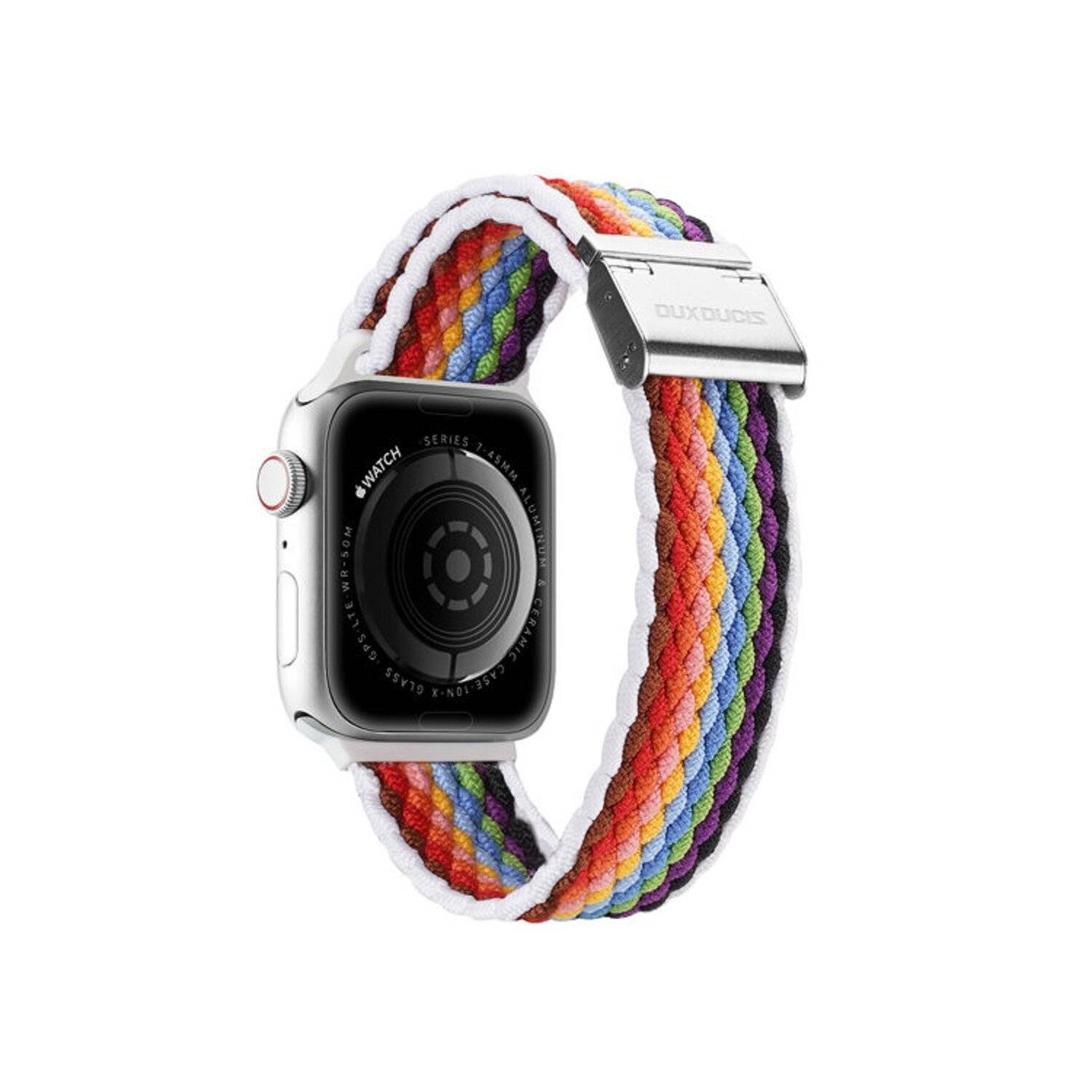 Dux Ducis Strap (Mixture II Version) Armband für Apple Watch Ultra, SE, 8, 7, 6, 5, 4, 3 Bunte Streifen hell 42/44/45 mm