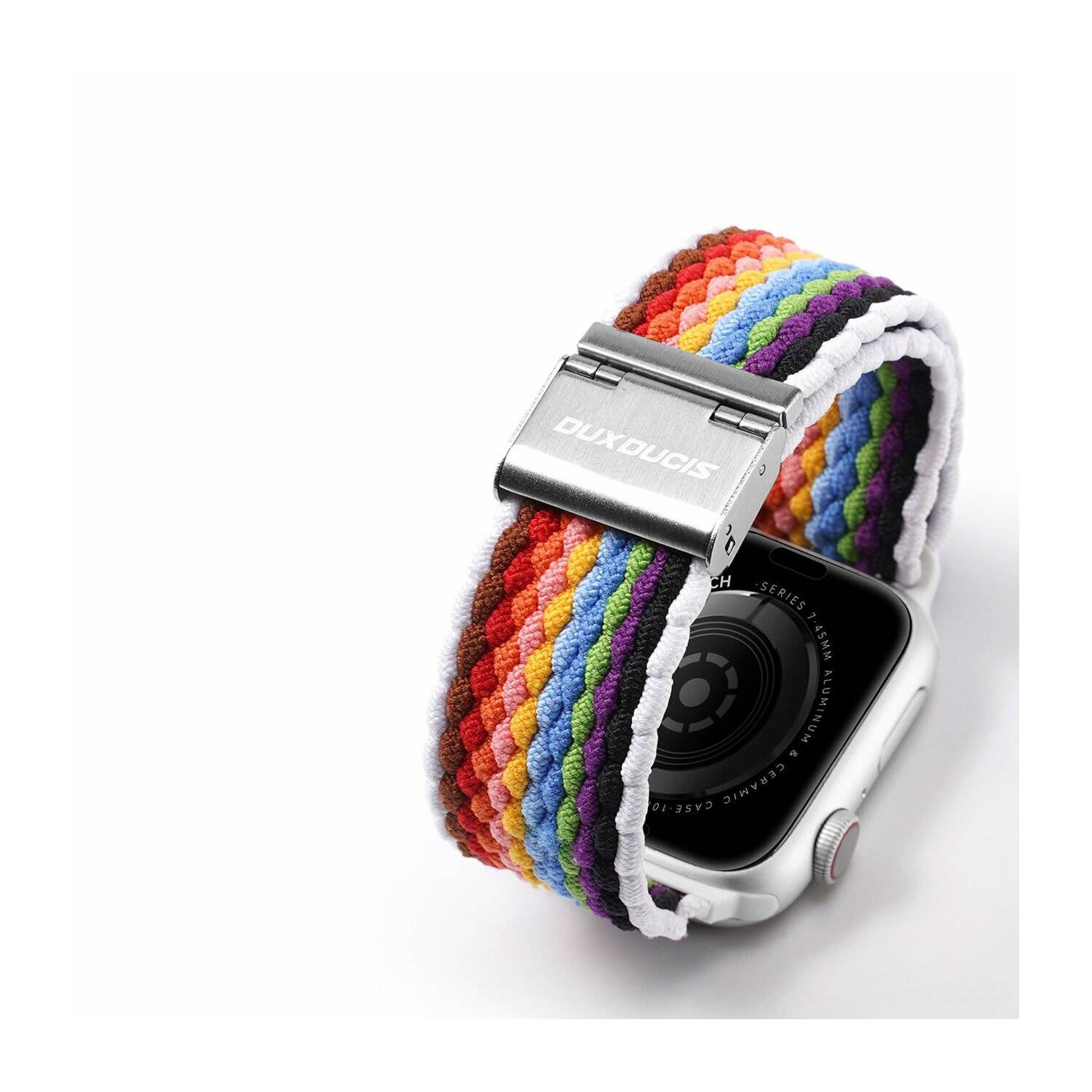 Dux Ducis Strap (Mixture II Version) Armband für Apple Watch Ultra, SE, 8, 7, 6, 5, 4, 3 Bunte Streifen hell 42/44/45 mm