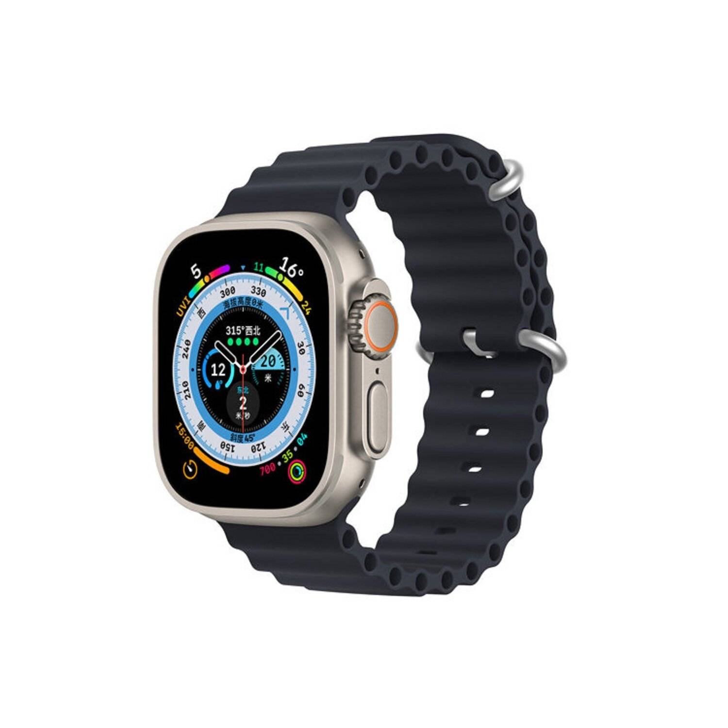 Dux Ducis Strap Watch 8 / 7 / 6 / 5 / 4 / 3 / 2 / SE Silikonband Armband Schwarz 42/44/45 mm