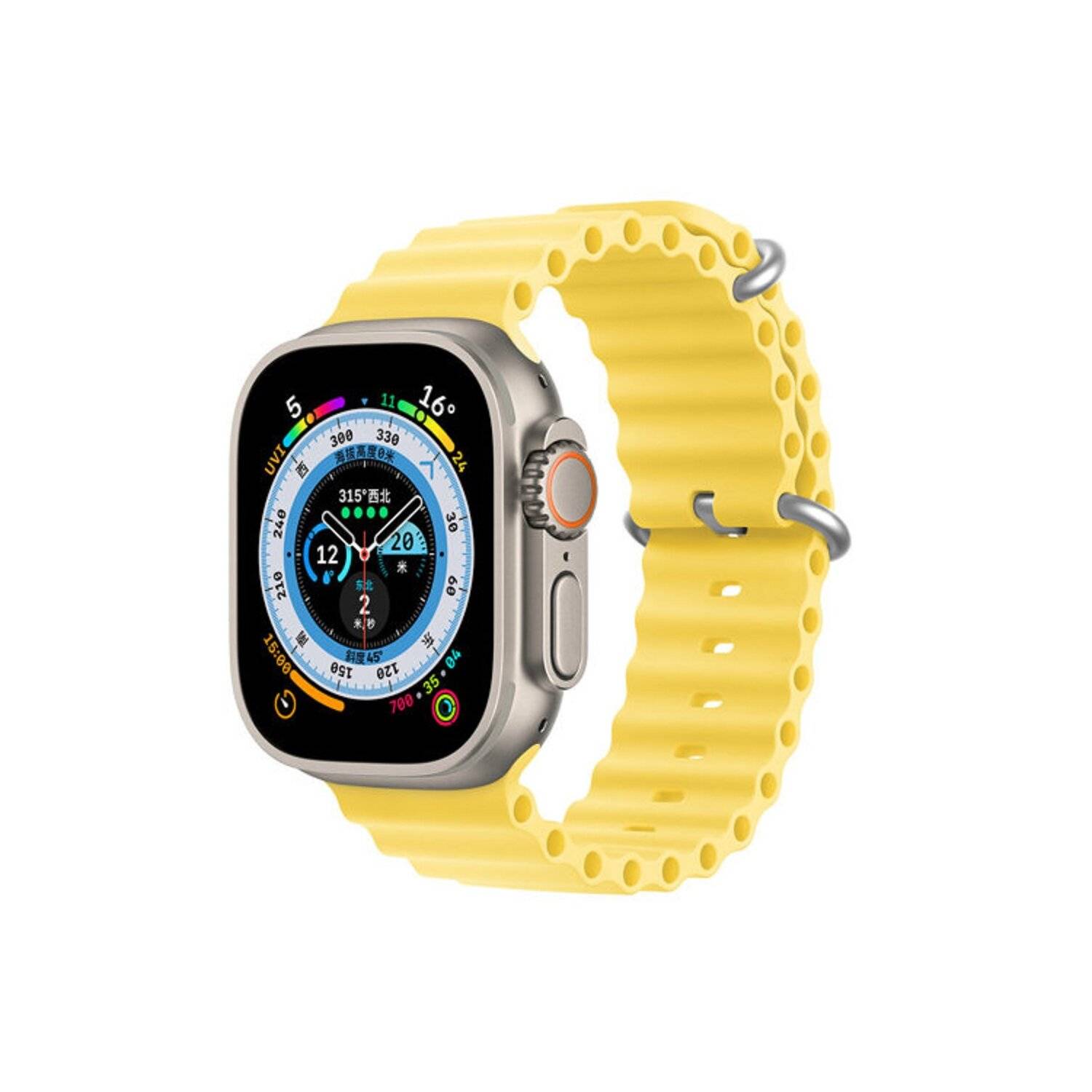 Dux Ducis Strap Watch 8 / 7 / 6 / 5 / 4 / 3 / 2 / SE Silikonband Armband Gelb 42/44/45 mm