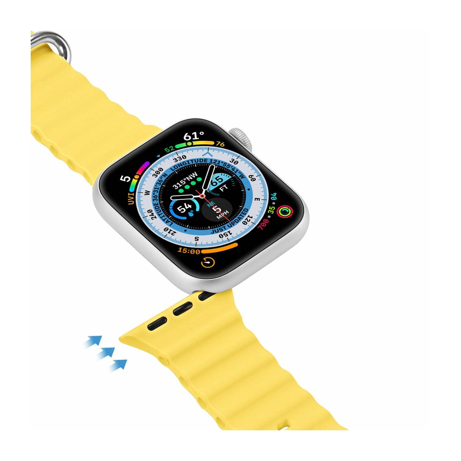 Dux Ducis Strap Watch 8 / 7 / 6 / 5 / 4 / 3 / 2 / SE Silikonband Armband Gelb 42/44/45 mm