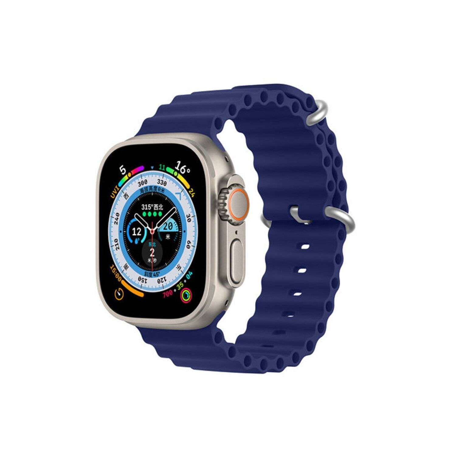 Dux Ducis Strap Watch 8 / 7 / 6 / 5 / 4 / 3 / 2 / SE Silikonband Armband Dunkelblau 42/44/45 mm