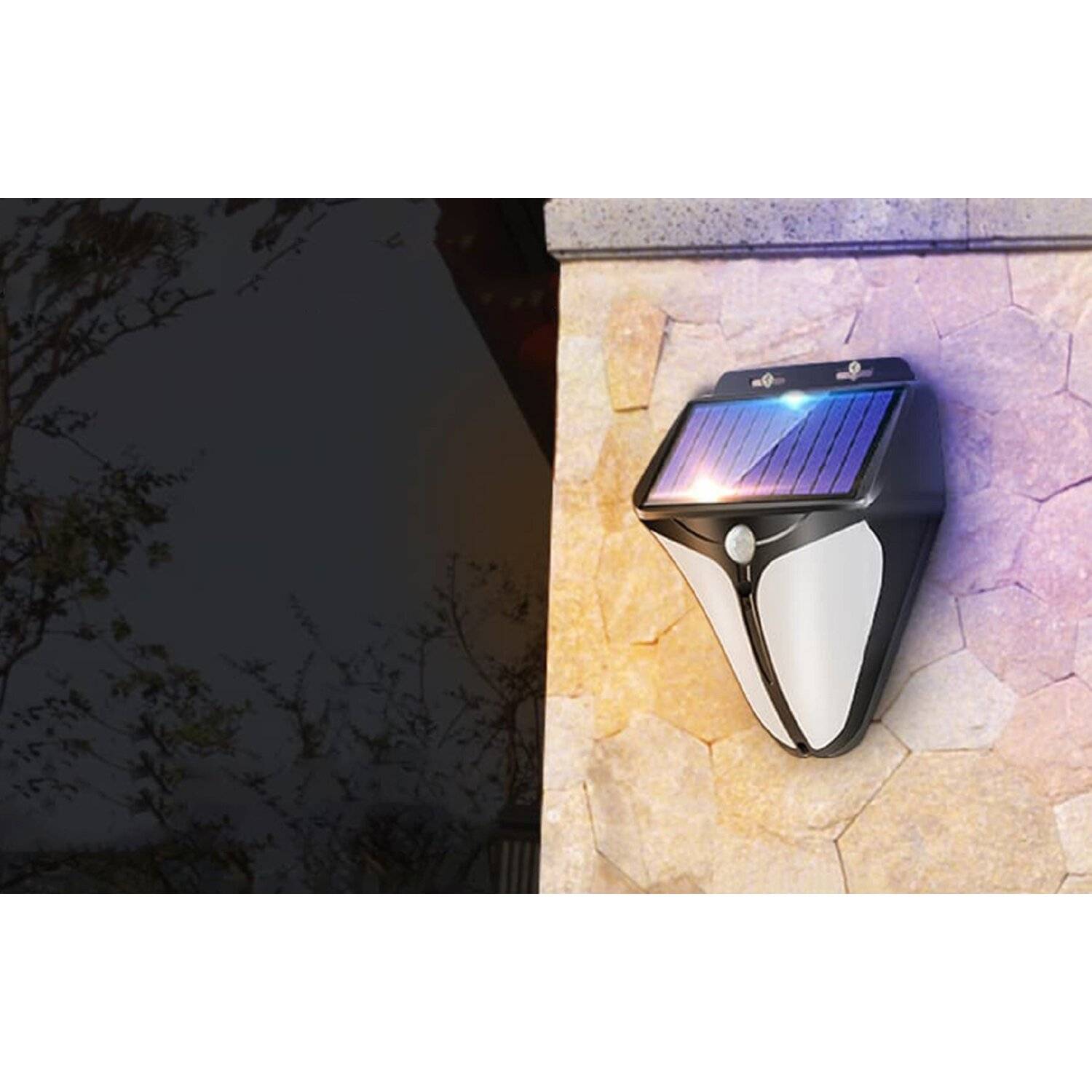 Superfire FF11-F Solarleuchte , 6W, 280lm, 1500mAh Außenbeluchtung Bewegungsmelder Schwarz