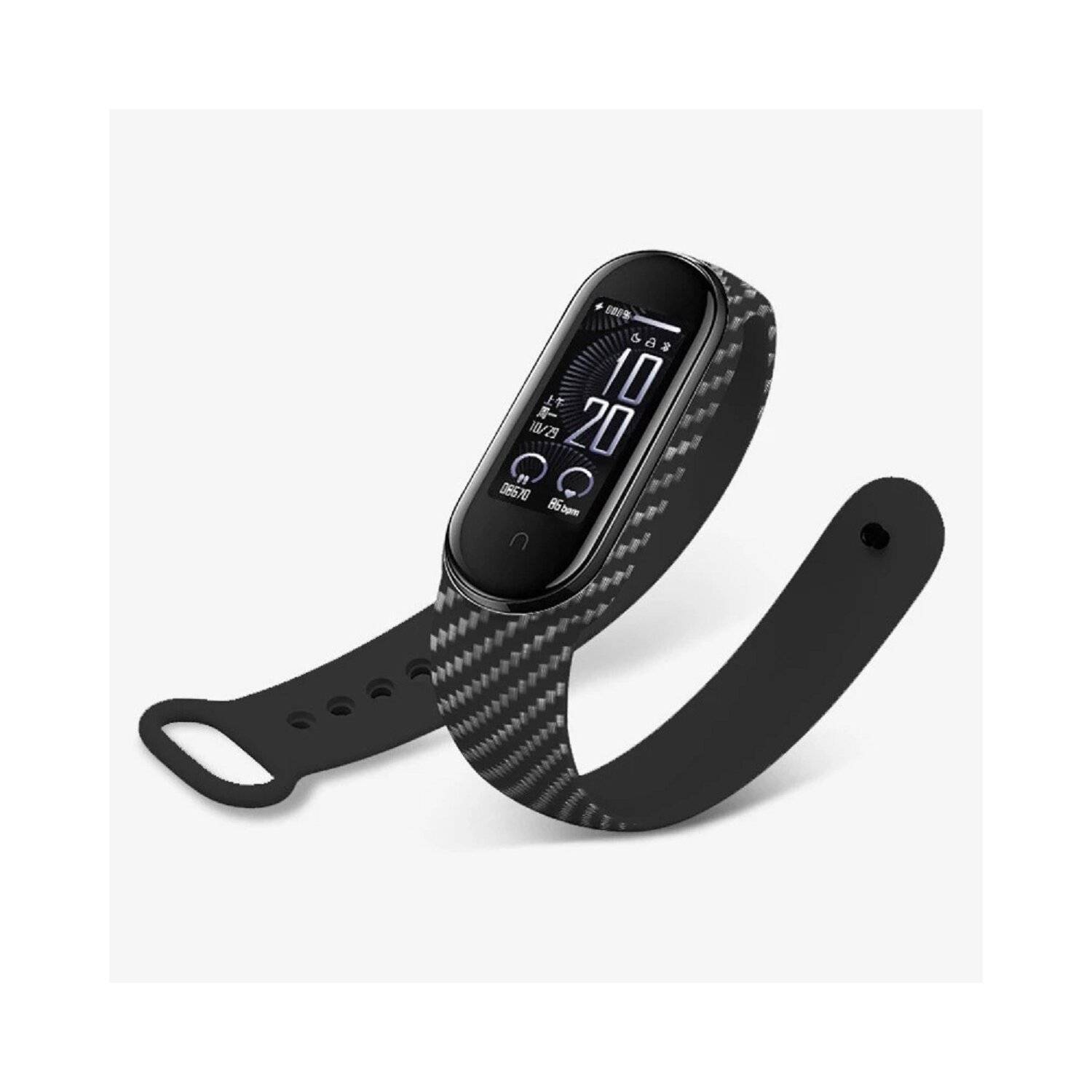 Silikonarmband Xiaomi Mi Band 7 Ersatz-Silikon-Armband Carbon Schwarz