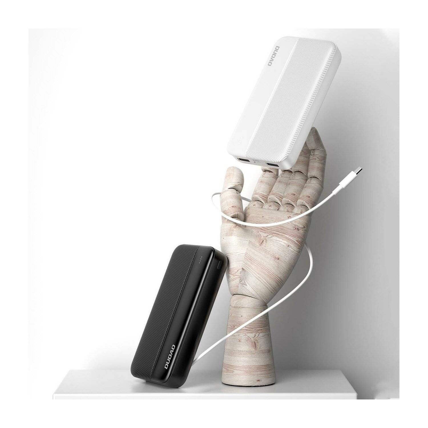 Dudao Powerbank Akkukapazität 20000mAh 2x USB-A Anschluss 10W Ladegerät (K4S+) Schwarz