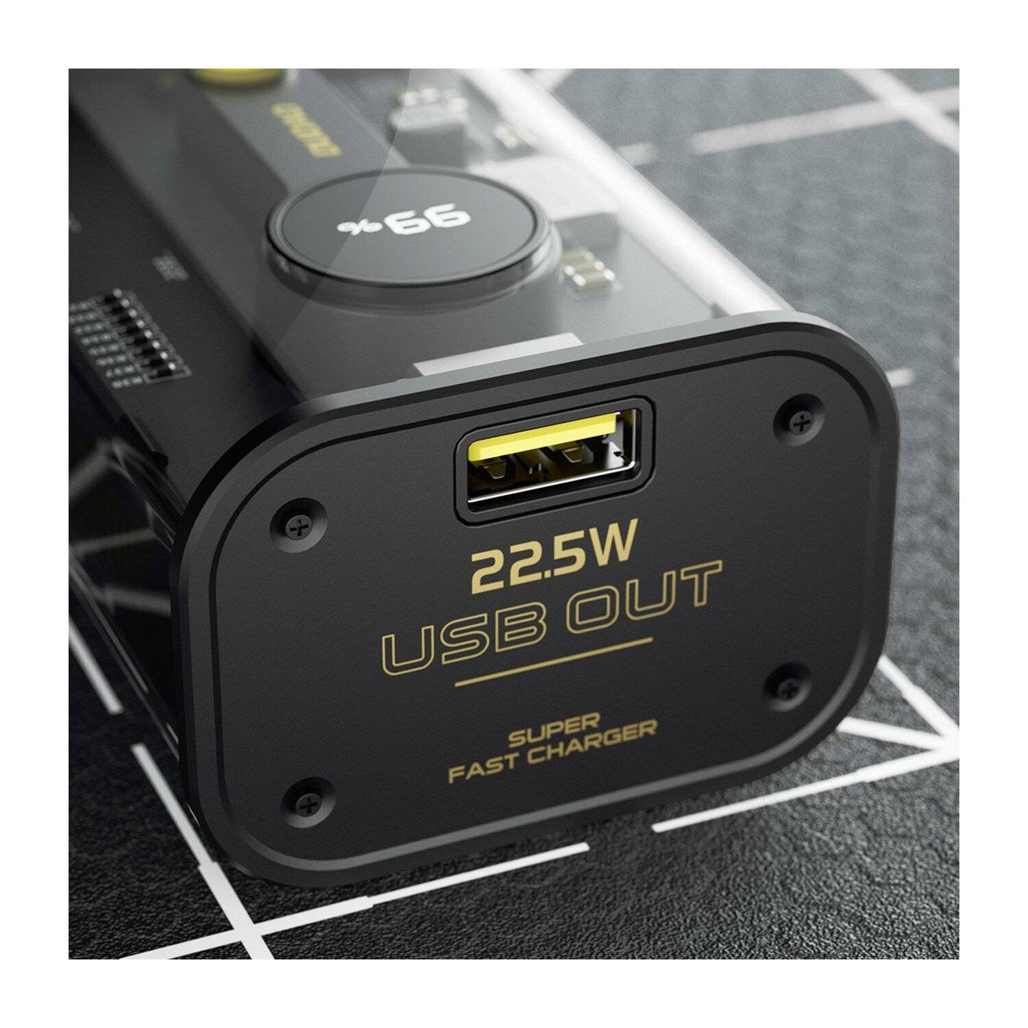 Dudao Powerbank 10000mAh 1x USB-C / 1x USB-A 22,5W PD Transparent-Schwarz (K16)