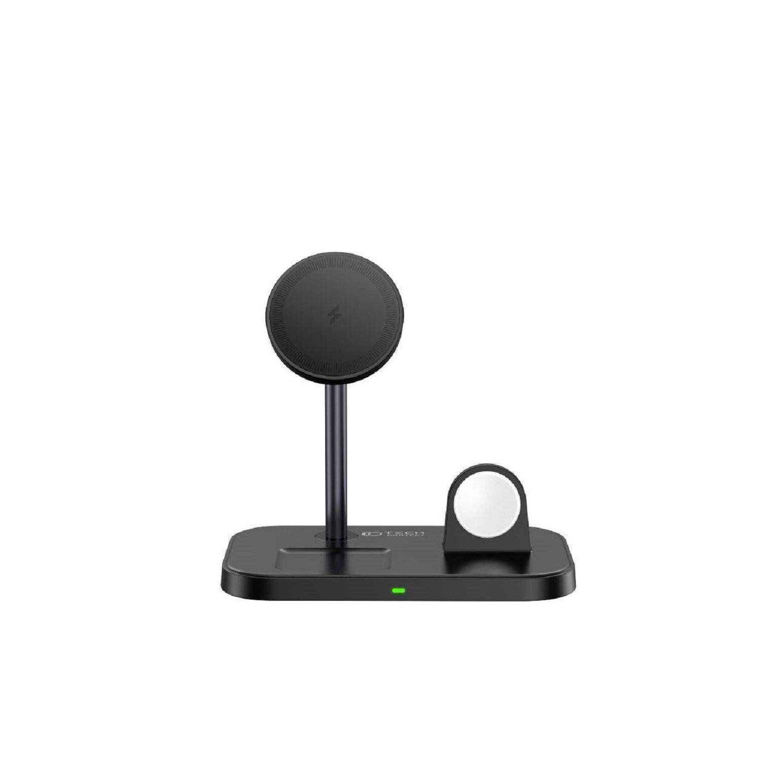 Tech-Protect A22 15W Wireless Magnetic Charger 3in1 für Smartphones mit MagSafe, Kopfhörer, Smartwatch Schwarz