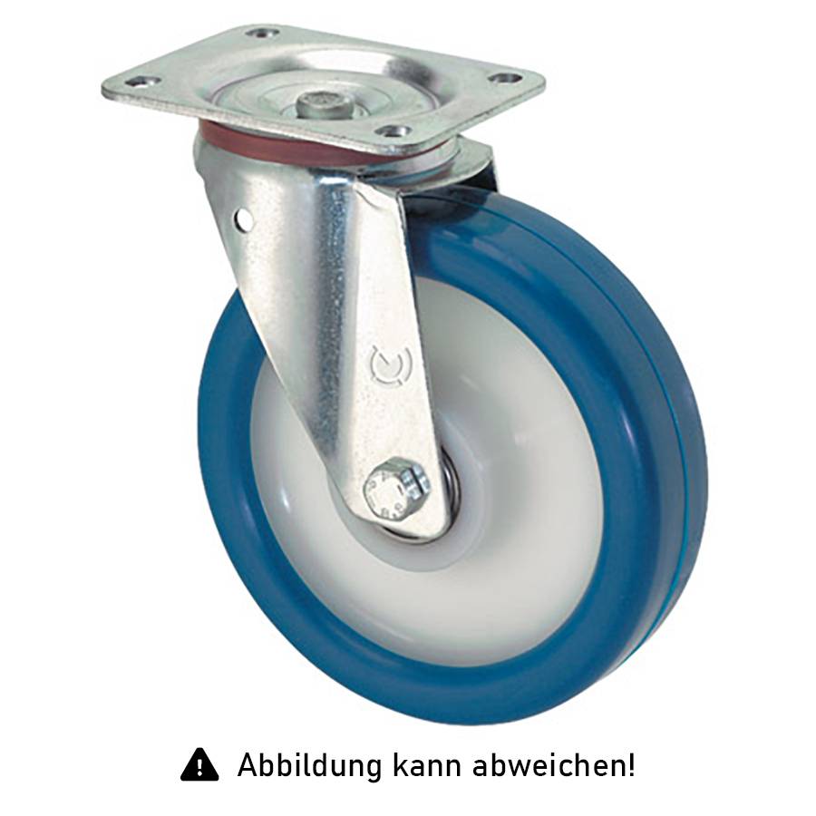 Rollcart Polyurethan- Bockrolle Ø125x40mm mit Kunststoff -Felge 220kg Tragkraft