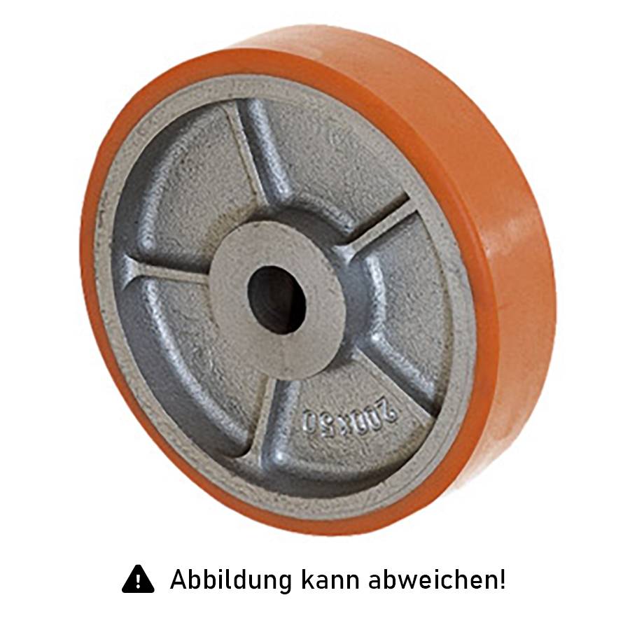 Rollcart Schwerlast- Polyurethan- Rolle Ø125x35mm mit 250kg Tragkraft