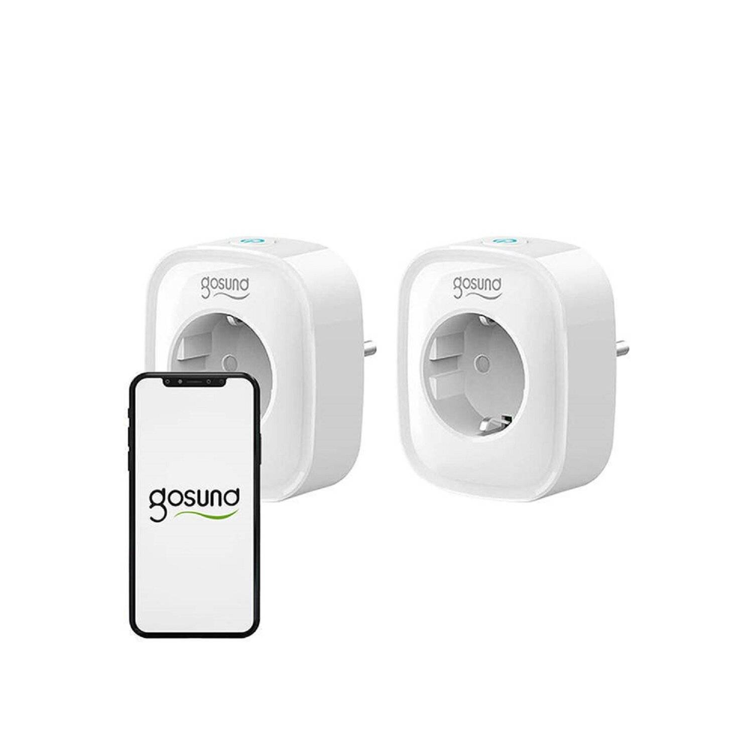 Gosund SP1 Intelligente Steckdose mit einem EU-Stecker WiFi Smart-Steckdose (2er-Pack), Tuya Weiß