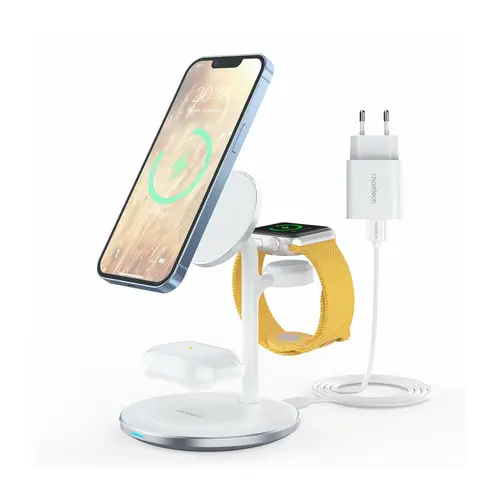 Choetech T585-F 3in1 induktive Ladestation iPhone 12/13, AirPods Pro, Apple Watch Weiß Choetech T585-F 3in1 induktive Ladestation iPhone 12/13, AirPods Pro, Apple Watch Weiß