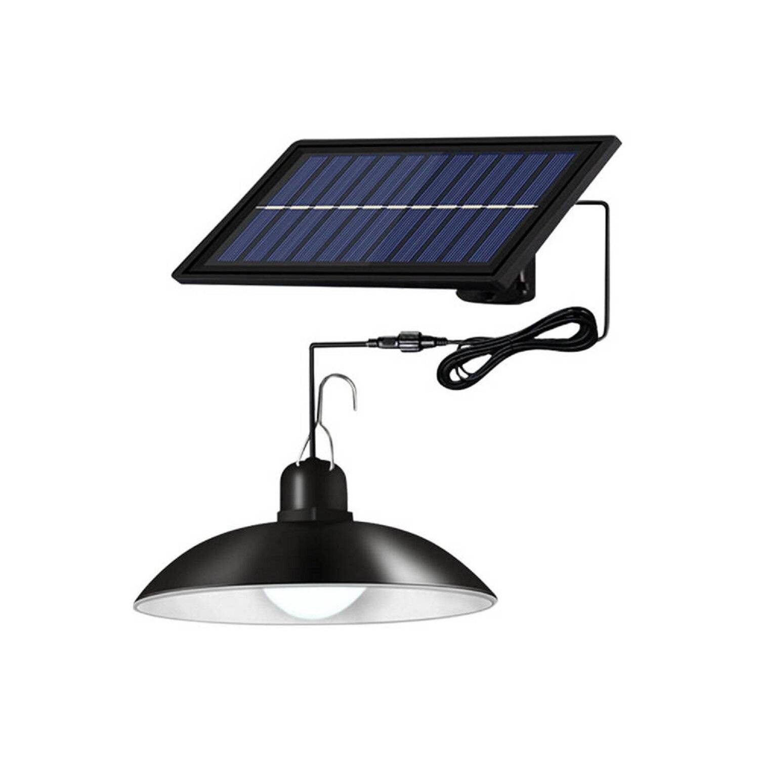 Superfire FF10-B Solarlampe Solar-Kronleuchterlampe Außen- und Innenbeleuchtung Schwarz