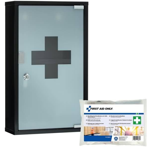 Erste Hilfe Schrank P-10202-13169 30x50x12cm DIN13169 schwarz