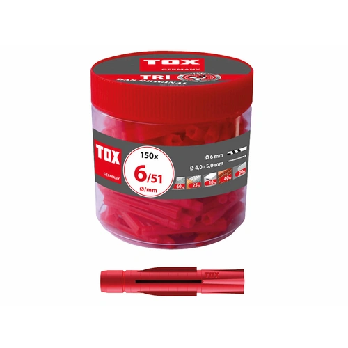TOX Allzweckdübel Tri, 6x51 mm, in Runddose, 150 Stück TOX Allzweckdübel Tri, 6x51 mm, in Runddose, 150 Stück