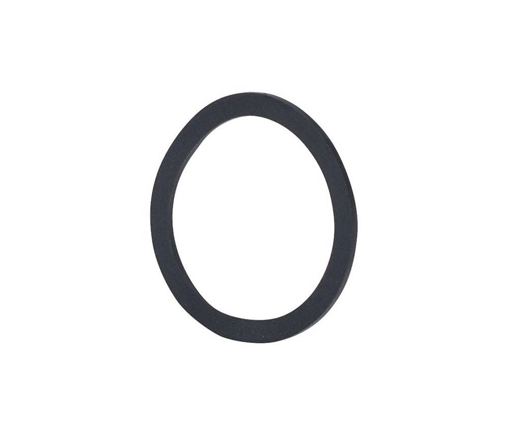 Ein schwarzer Gummidichtungsring (O-Ring) auf weißem Hintergrund, verwendet für Dichtungsanwendungen zur Verhinderung von Leckagen.