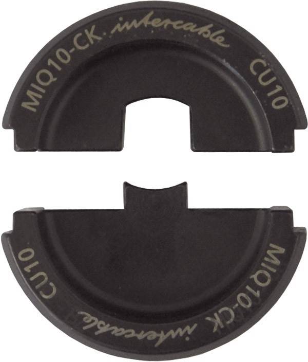 Zwei halbkreisförmige schwarze Kunststoffteile mit dem Text 