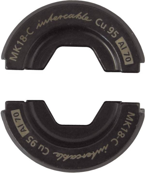 Stahlgleitkette für eine Maschine mit eingraviertem Text: 'MK18-C Verriegelungen Cu 95 Al 70'.