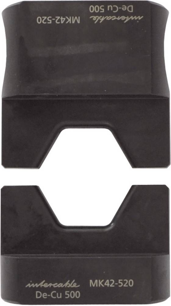 Zwei schwarze quadratische Metallblöcke mit halbkreisförmigen Ausschnitten, die sich gegenüber ausgerichtet sind und in der Mitte eine Sanduhrform bilden.