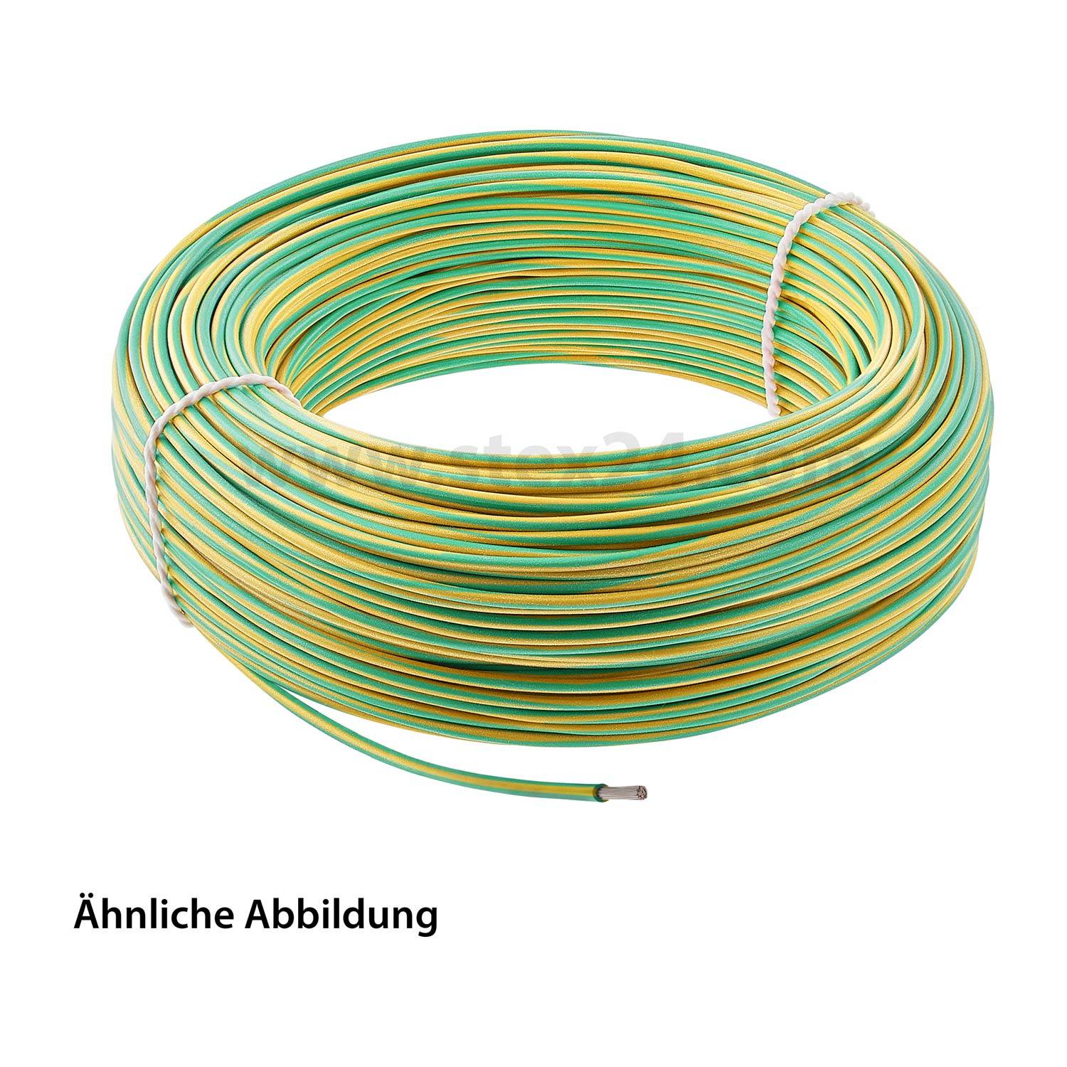 Eine Rolle aus grün-gelber Elektroinstallationsleitung, mit der Bezeichnung 'Ähnliche Abbildung', was eine ähnliche Darstellung des Artikels anzeigt.