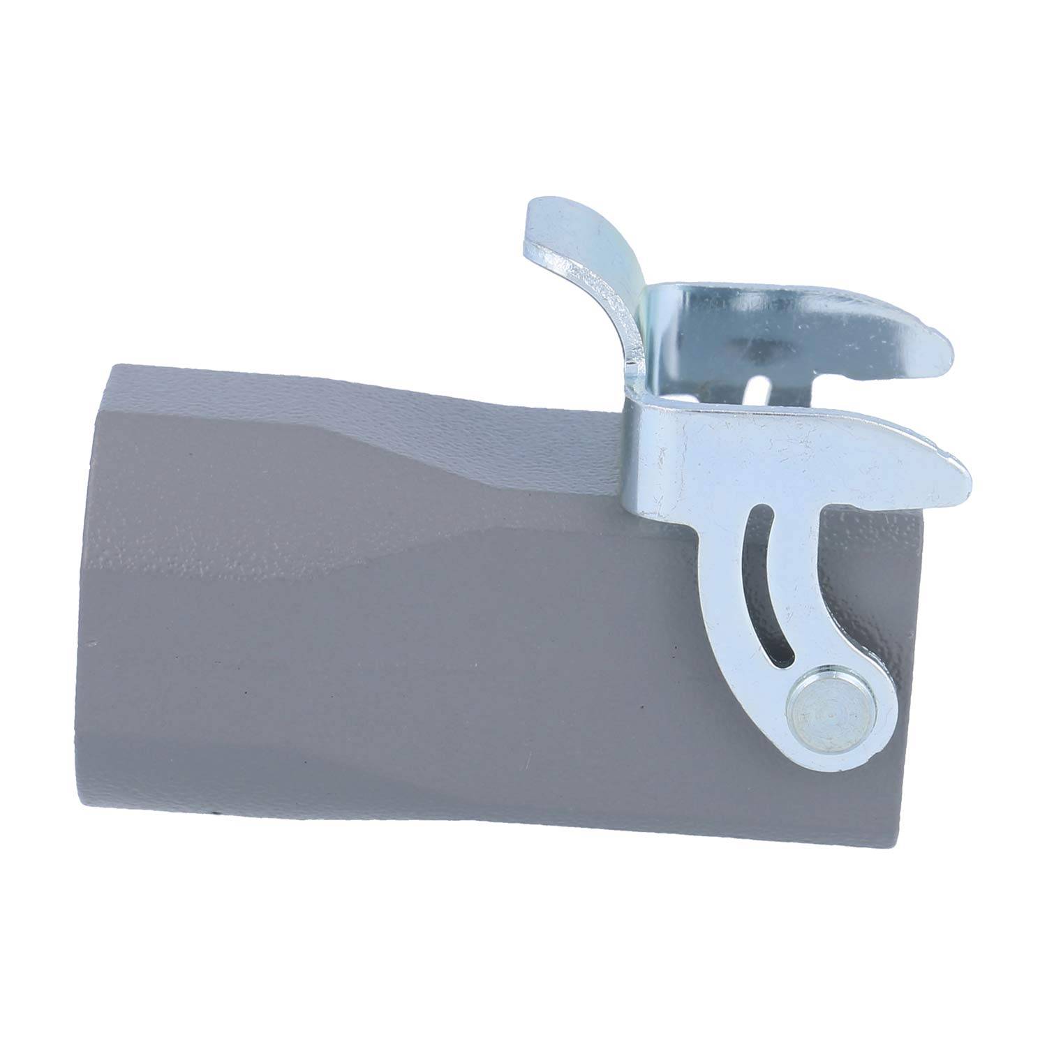 Eine graue Stuhlbeinkappen aus Gummi mit einem metallischen Drehgleiter, entwickelt zum Schutz von Böden und zur Gewährleistung sanfter Bewegungen für Stühle.