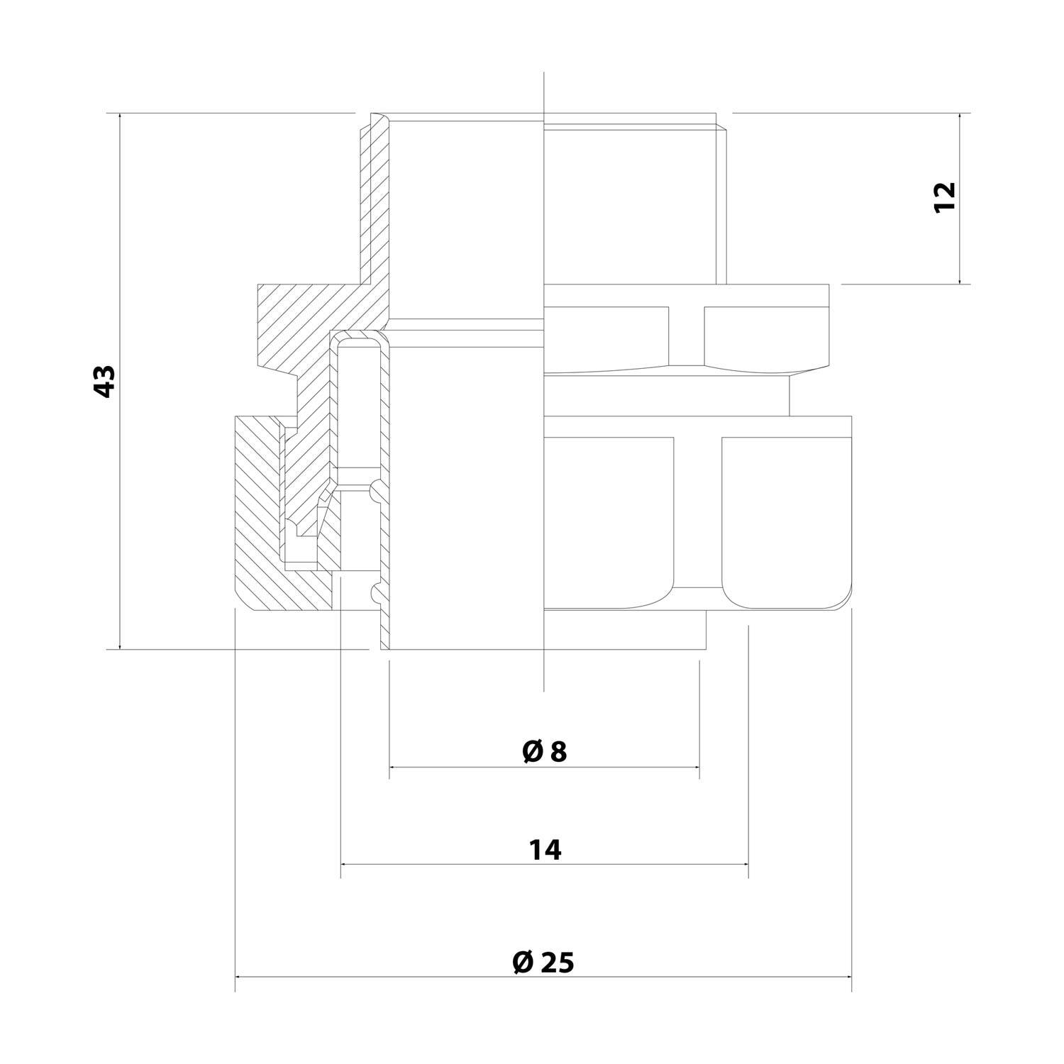 FLEXA FUSM Kunststoffverschraubung gerade Gewinde M12x1,5 für Schlauch-Außendurchmesser 14,0mm für