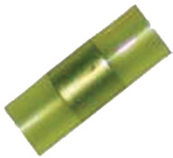 Ein grüner zylindrischer Schlauch mit einer zentralen Einschnürung, möglicherweise eine kleine Komponente oder Verbindung für einen technischen oder handwerklichen Zweck.