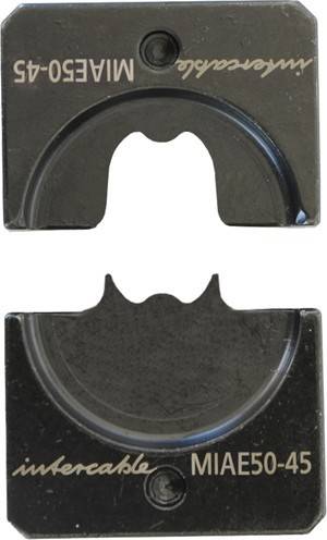 Zwei schwarze Metallteile mit halbkreisförmigen Ausschnitten, die sich gegenüberliegen und bei Zusammenfügung wie eine Rohrschelle aussehen.