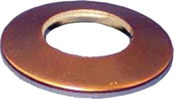 Eine kupferfarbene Metallscheibe mit einem zentralen Loch, die in mechanischen und sanitären Anwendungen zur Lastverteilung und Reibungsreduzierung verwendet wird.