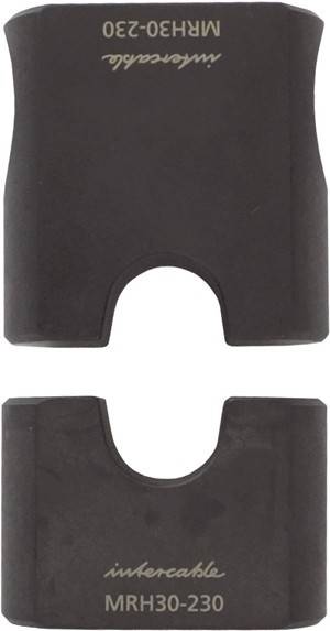 Zwei schwarze Torgriffabdeckungen mit U-förmigen Aussparungen werden gezeigt. Eine ist geschlossen und die andere ist zur Veranschaulichung in der Hälfte durchgeschnitten.