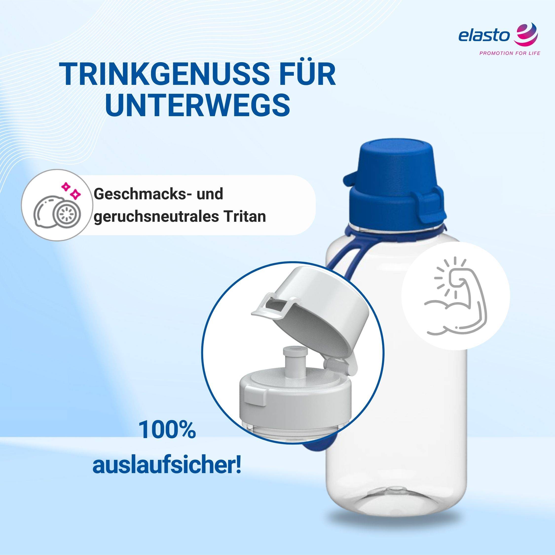 0,7 L Wasserflasche "School" Tritanflasche mit Trägerband