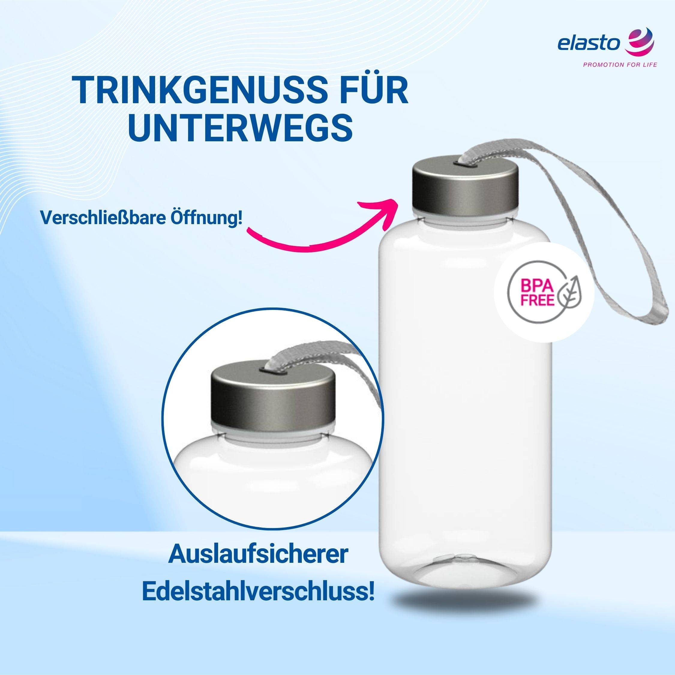 0,4 L Wasserflasche "Pure" Tritanflasche mit Trägerband