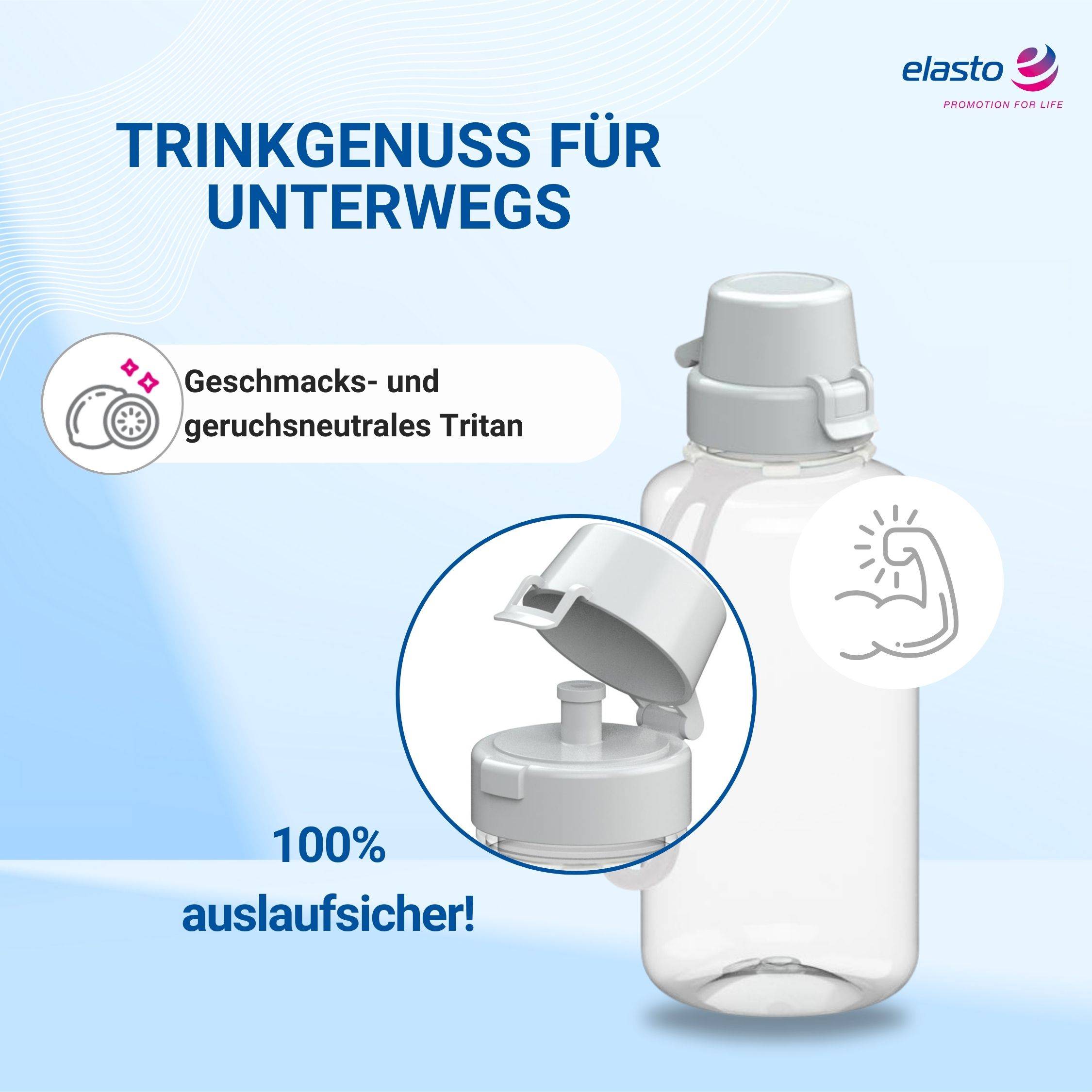 0,7 L Wasserflasche "School" Tritanflasche mit Trägerband