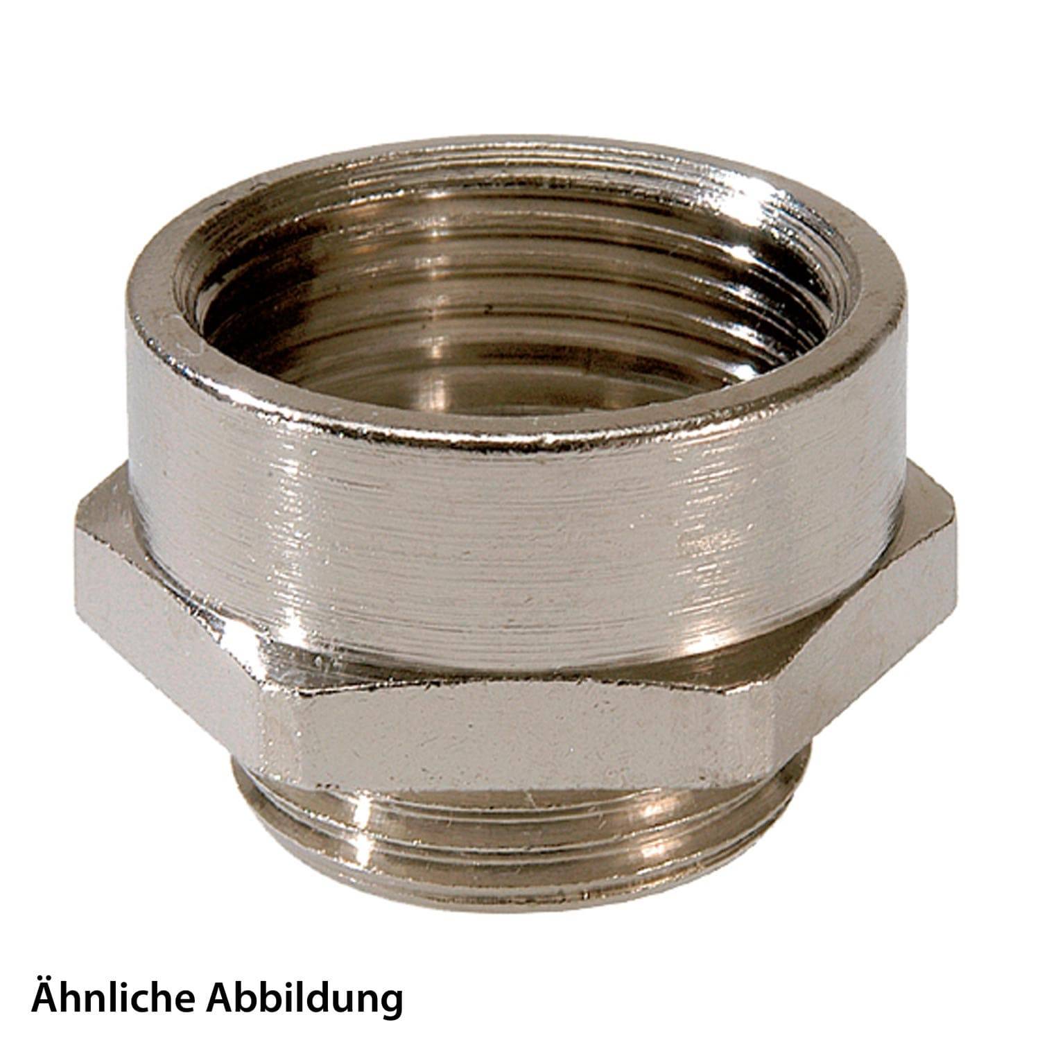 WISKA Adapter-Zwischenstutzen M/PG von M63x1,5 auf PG48x1,588 MMP-M/PG Sechskant Messing (CuZn) vernickelt