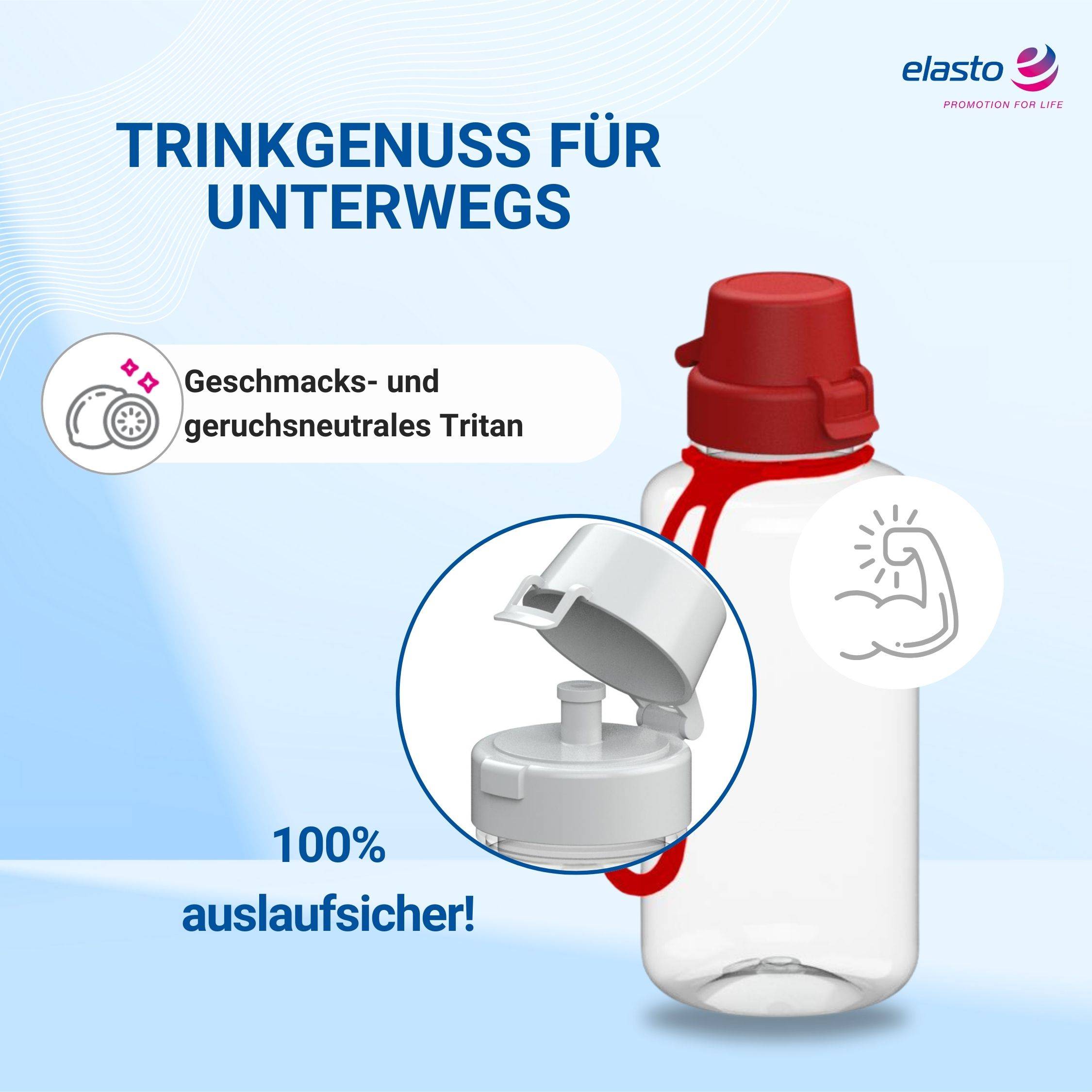 0,7 L Wasserflasche "School" Tritanflasche mit Trägerband