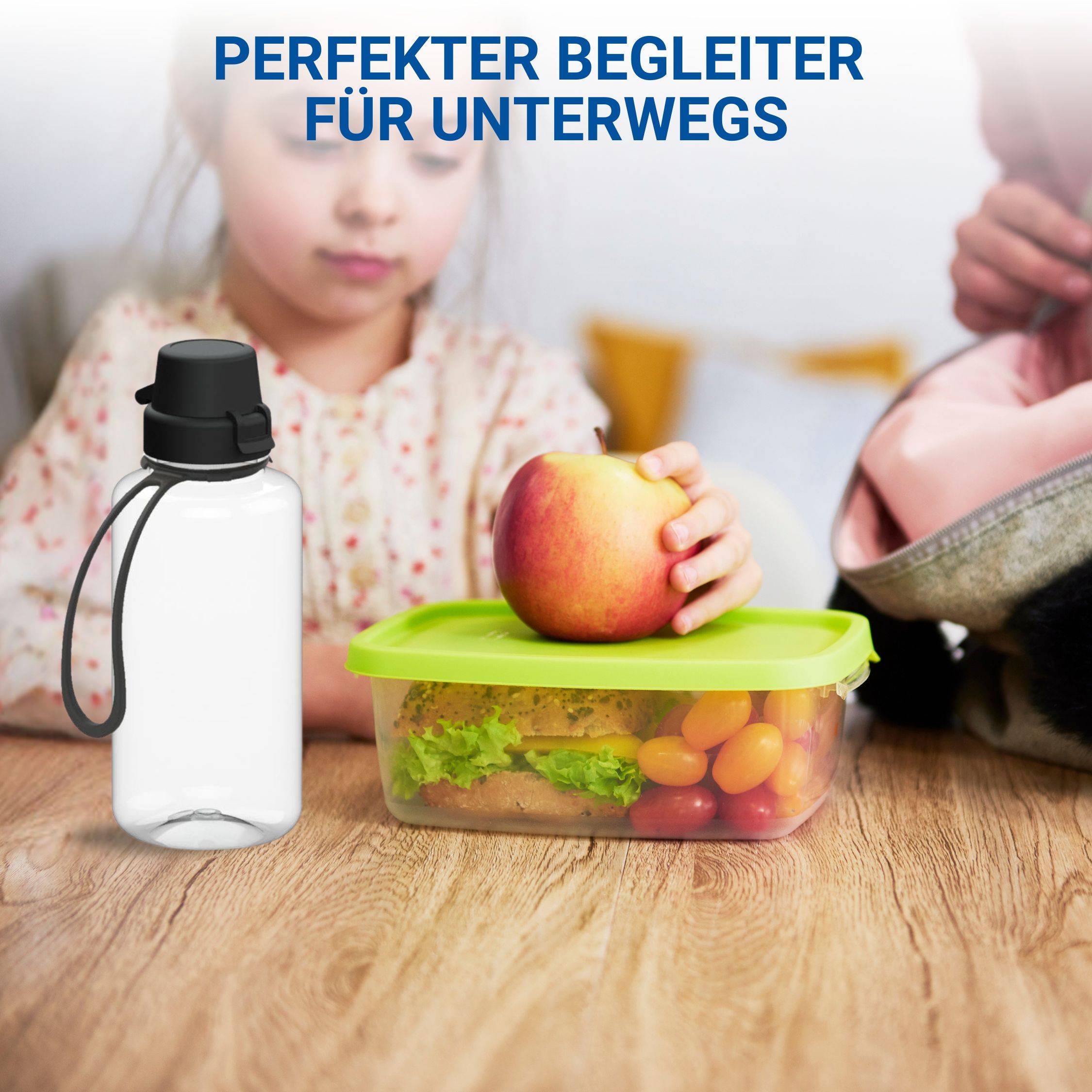 0,7 L Wasserflasche "School" Tritanflasche mit Trägerband