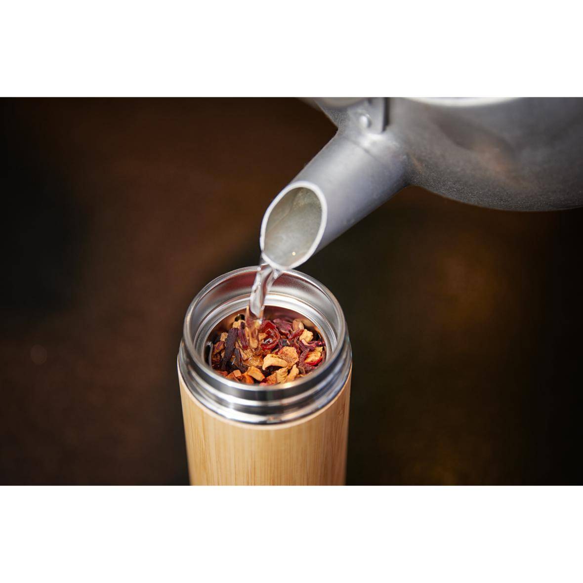 350 ml Vakuum Flasche "Bambus" doppelwandig inkl. Sieb
