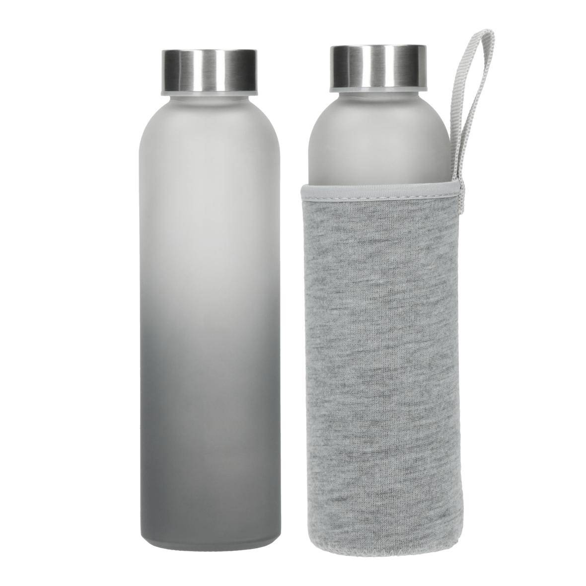 450 ml Wasserflasche "Iced" aus Glas mit Hülle inkl. Deckel