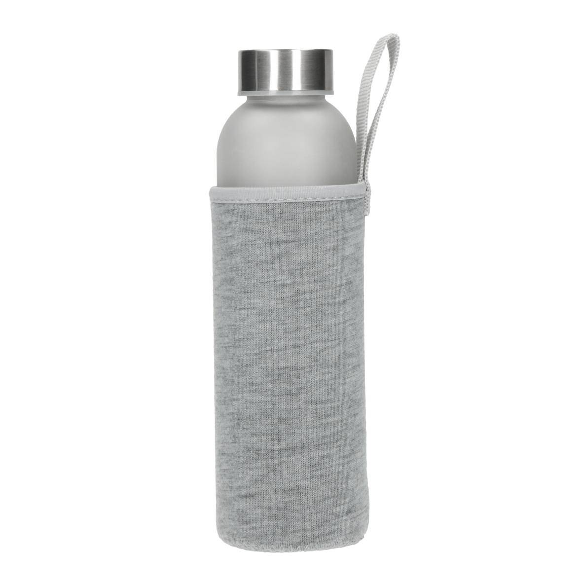 450 ml Wasserflasche "Iced" aus Glas mit Hülle inkl. Deckel